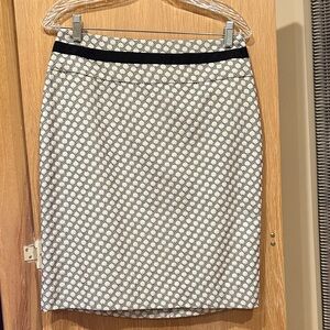 The Limited Black and White Geometric Pencil Skirt